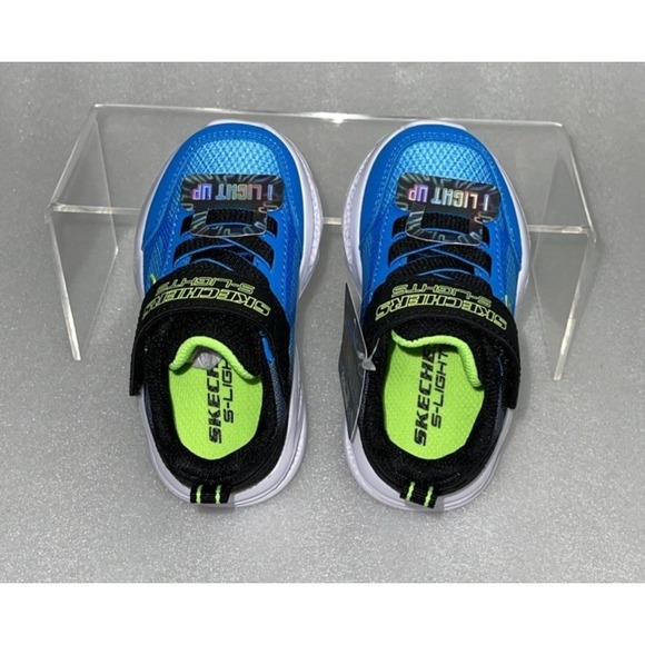 S Lights By Skechers Meteor Krendox Sneakers Stretch Laces Toddler Boy Size 6 - Picture 13 of 17